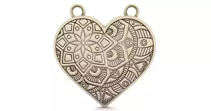 Heart mandala pendant 1