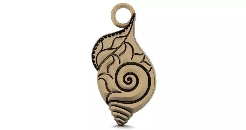 Sea ocean shell pendant 1 3D print model_0
