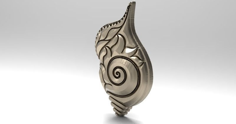 Sea ocean shell pendant 1 3D print model_4