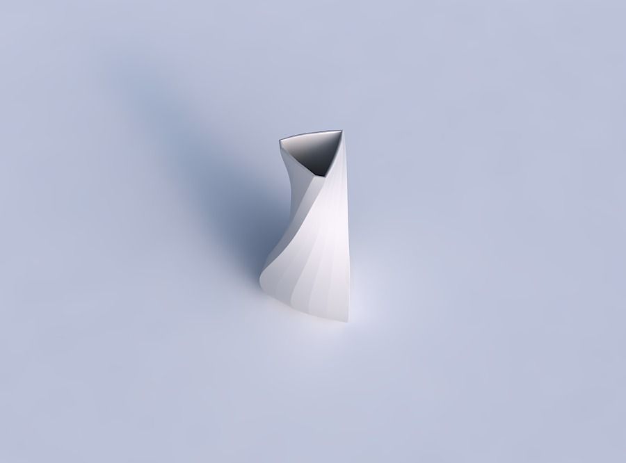 Vase puffy triangle with bands 3D print model_1