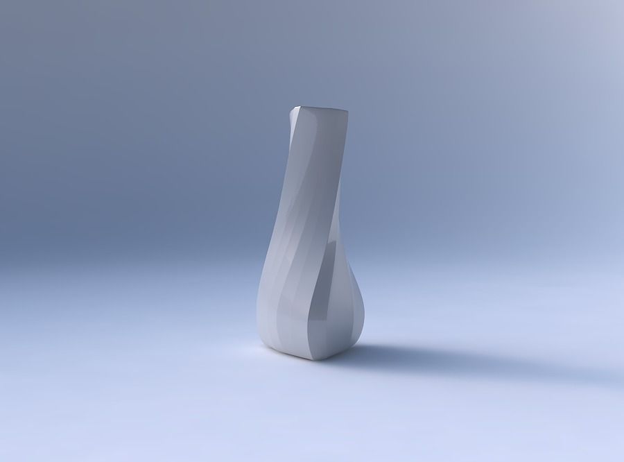 Vase puffy triangle with bands 3D print model_4