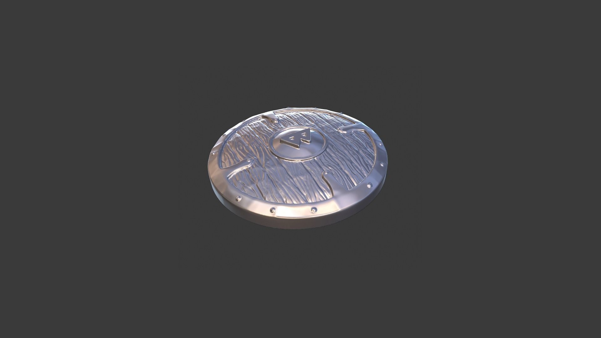 Scandinavian shield with rune Berkana 3D print model_9