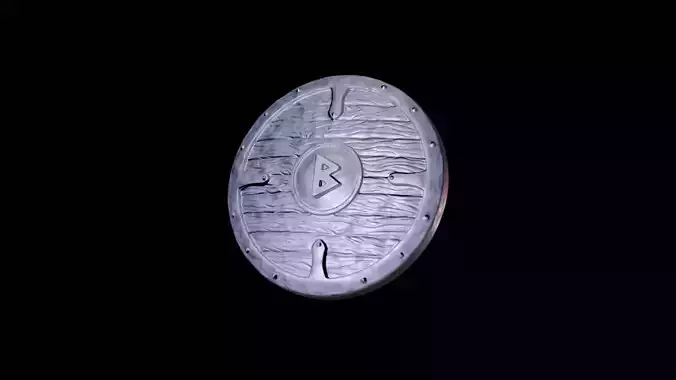 Scandinavian shield with rune Berkana 3D print model