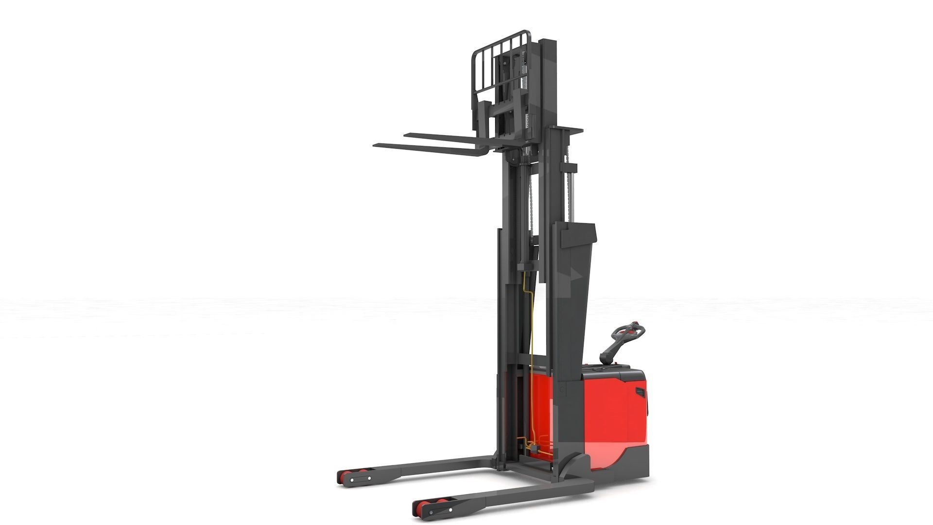 Electric Stacker Rigged 3D model_1
