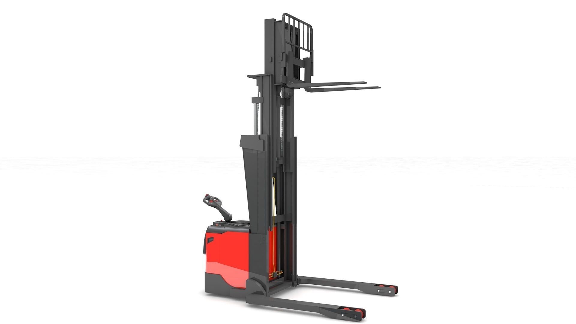Electric Stacker Rigged 3D model_2