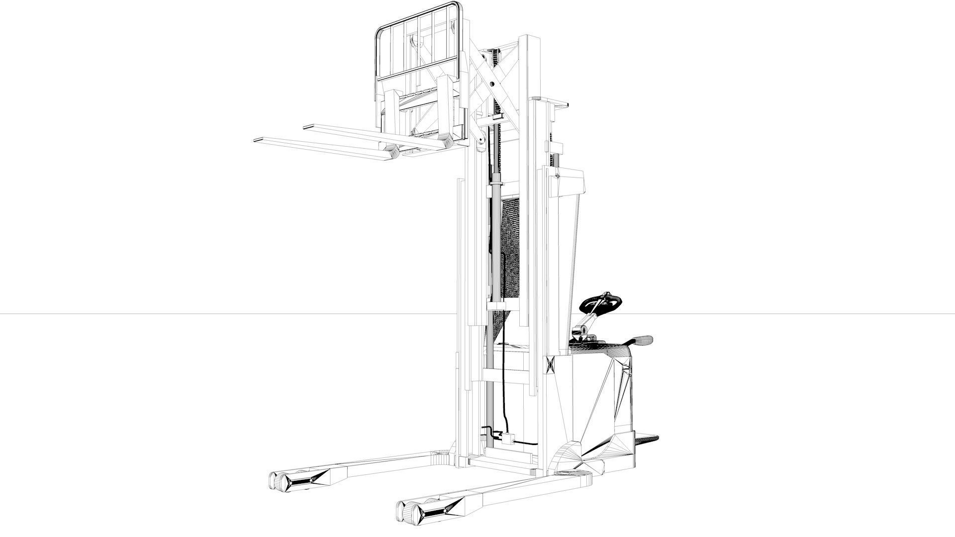 Electric Stacker Rigged 3D model_27