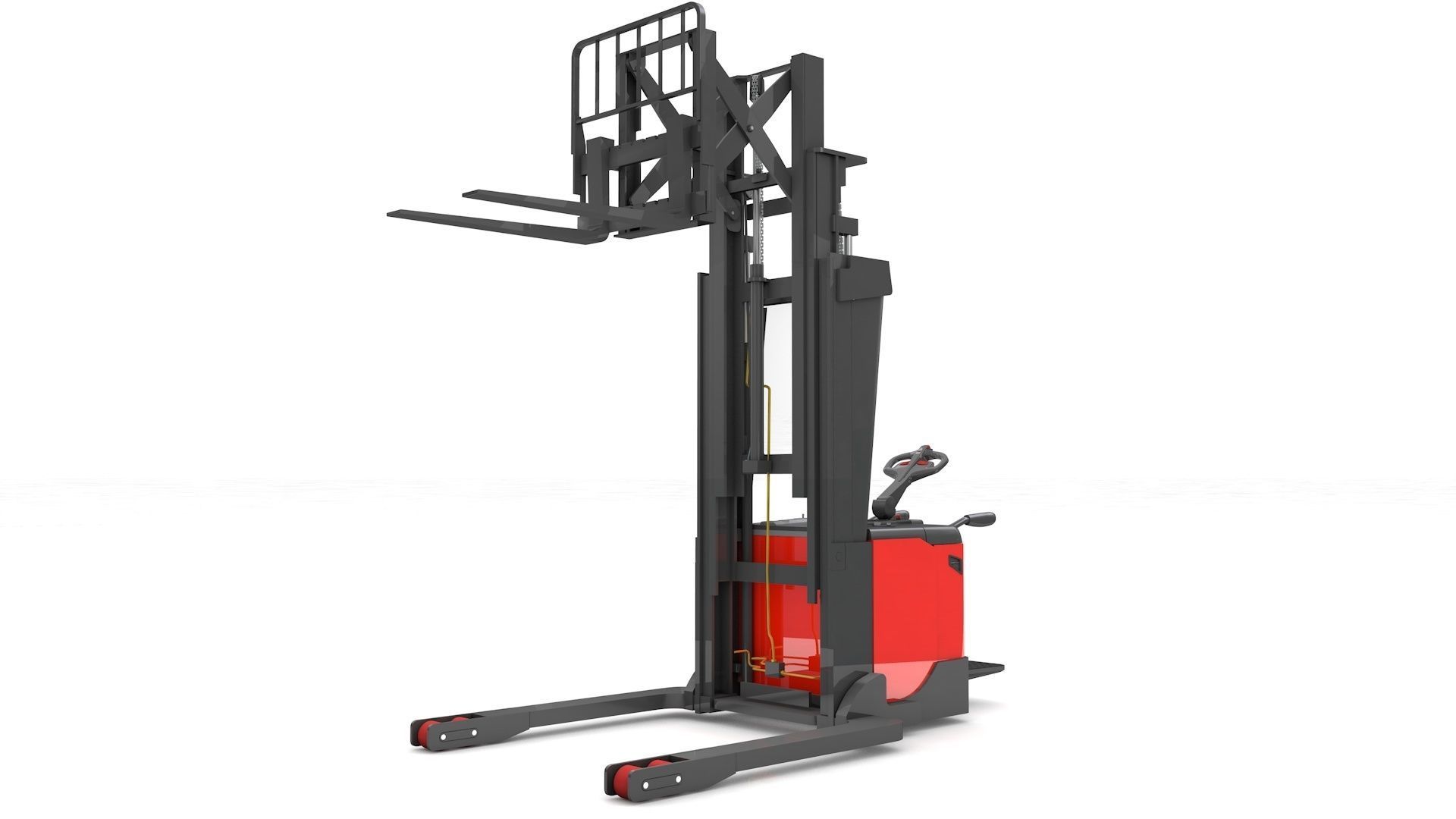 Electric Stacker Rigged 3D model_9