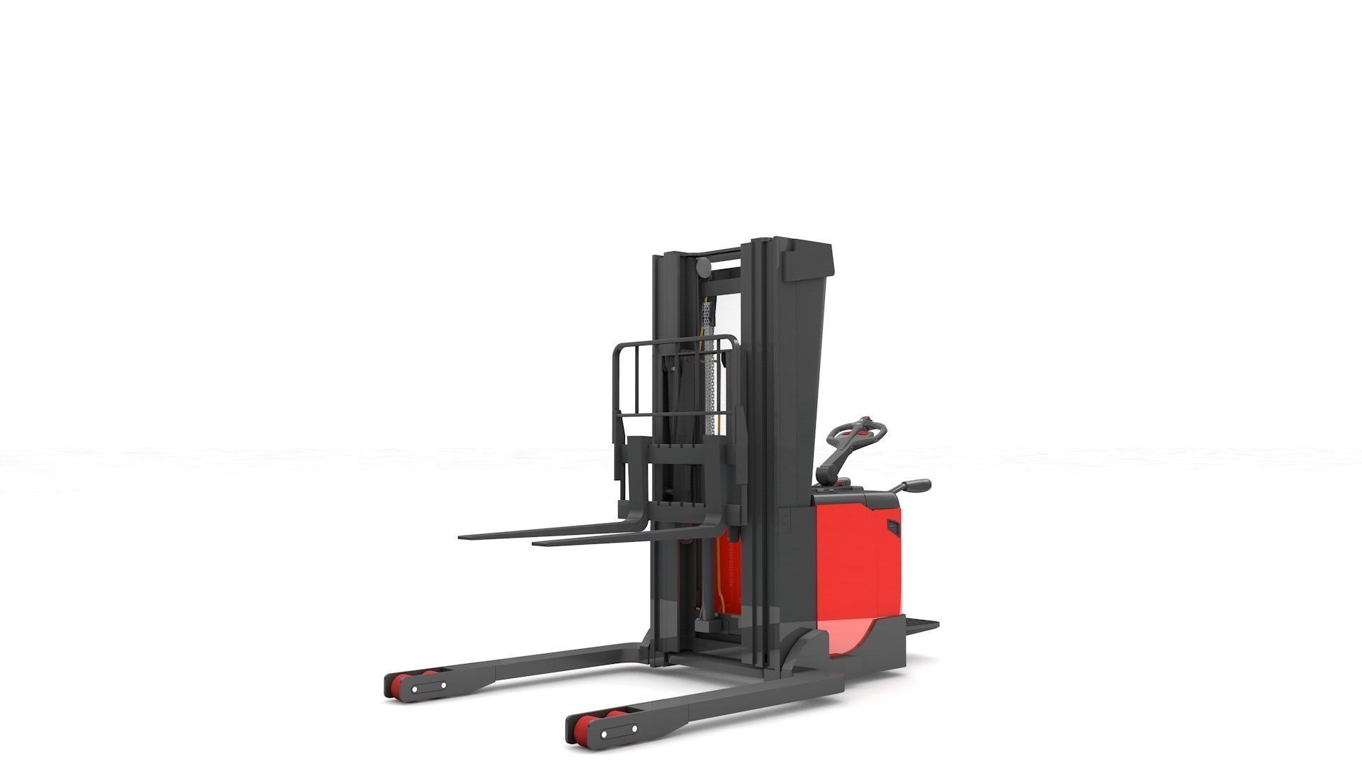 Electric Stacker Rigged 3D model_7