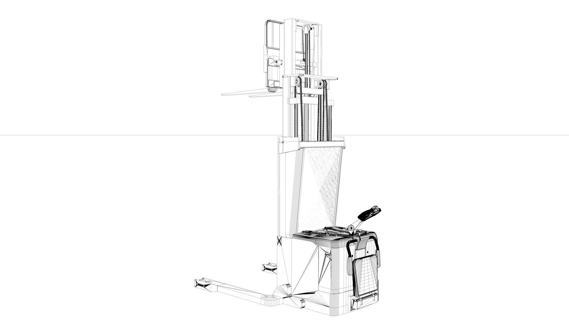 Electric Stacker Rigged 3D model_26