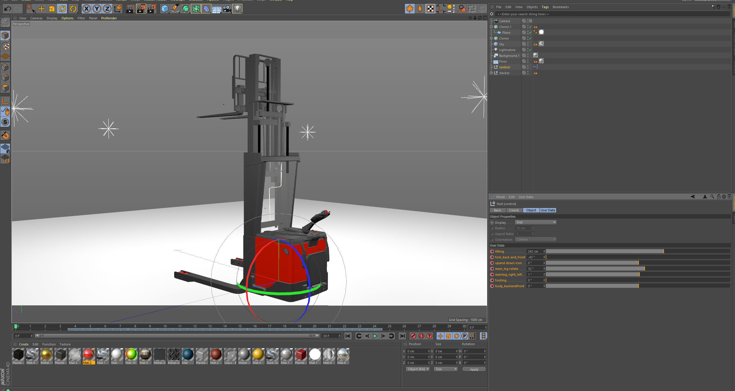 Electric Stacker Rigged 3D model_25