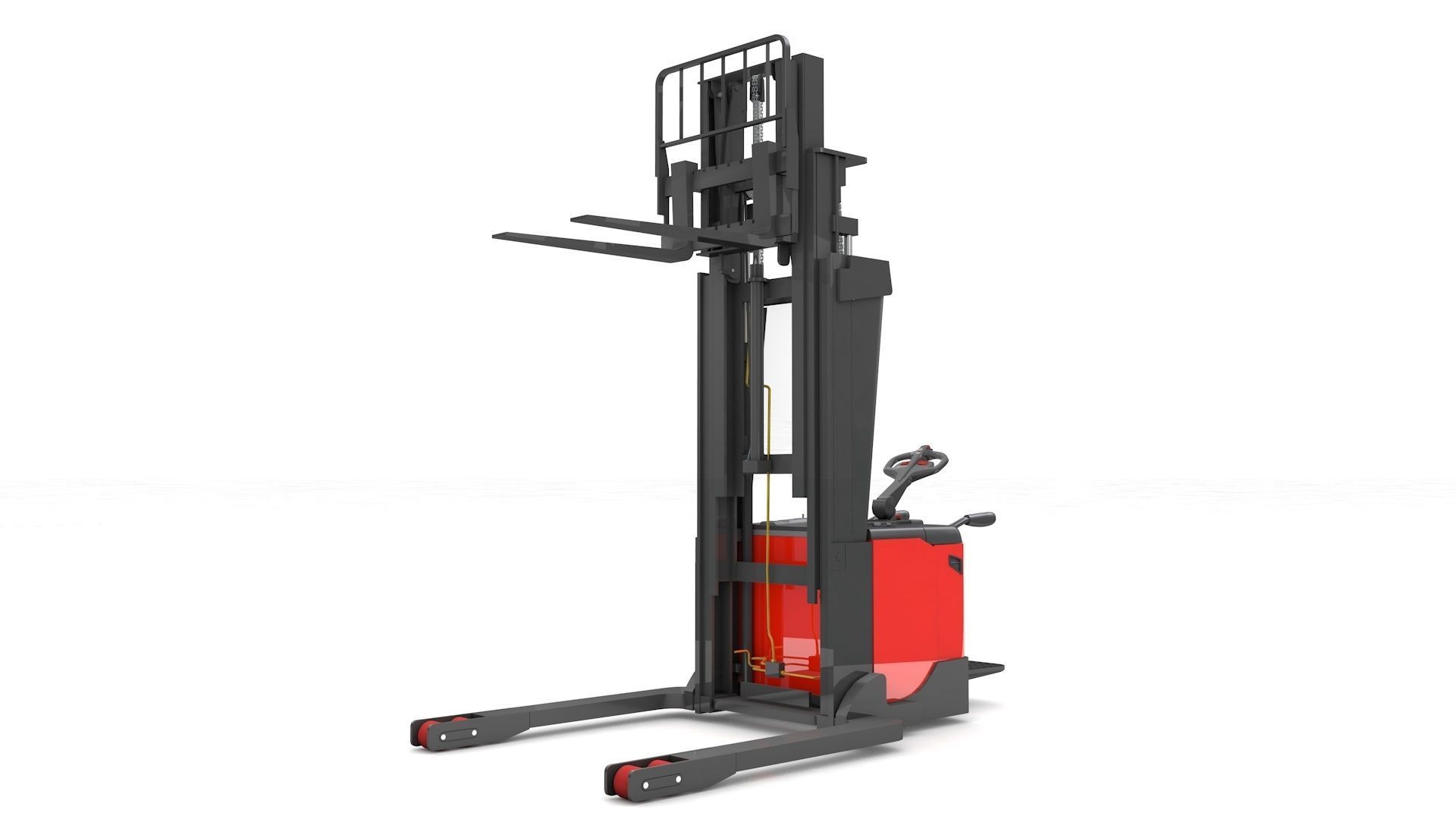 Electric Stacker Rigged 3D model_8