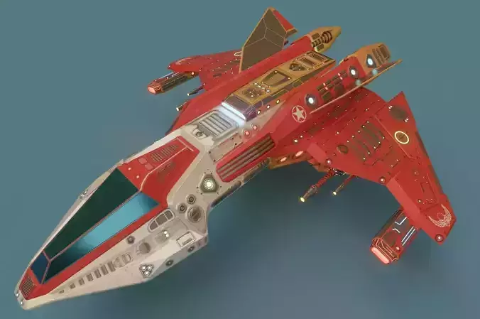 Light Frigate space ship Low-poly 3D model