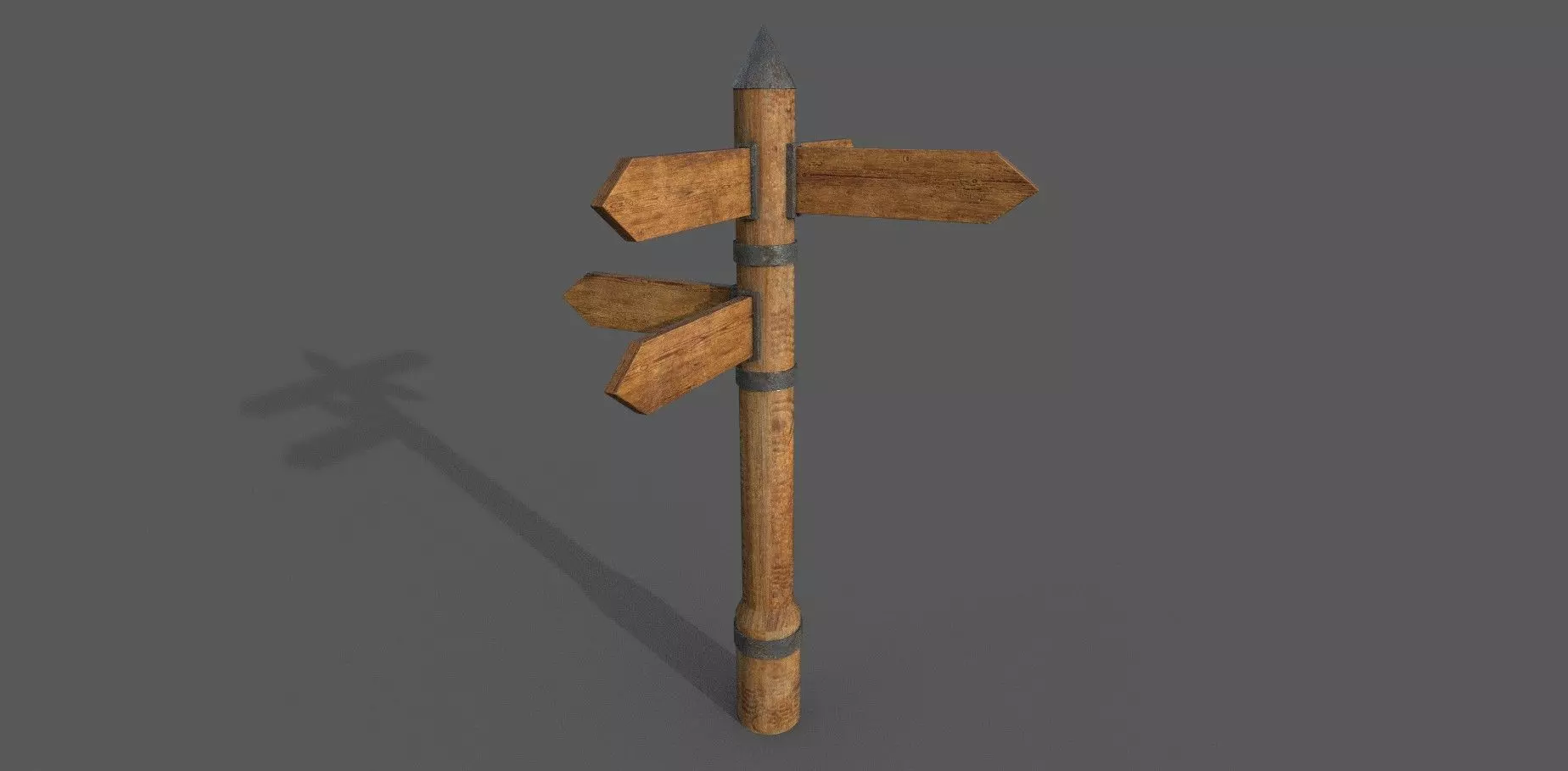 Wooden Sign Low-poly 3D model Low-poly 3D model_0