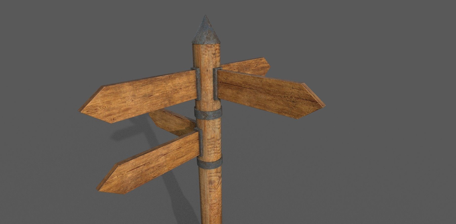 Wooden Sign Low-poly 3D model Low-poly 3D model_5