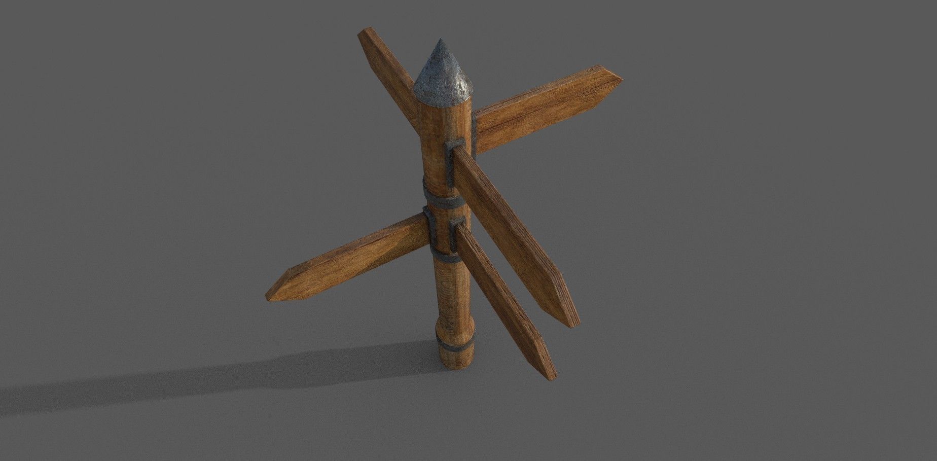 Wooden Sign Low-poly 3D model Low-poly 3D model_4