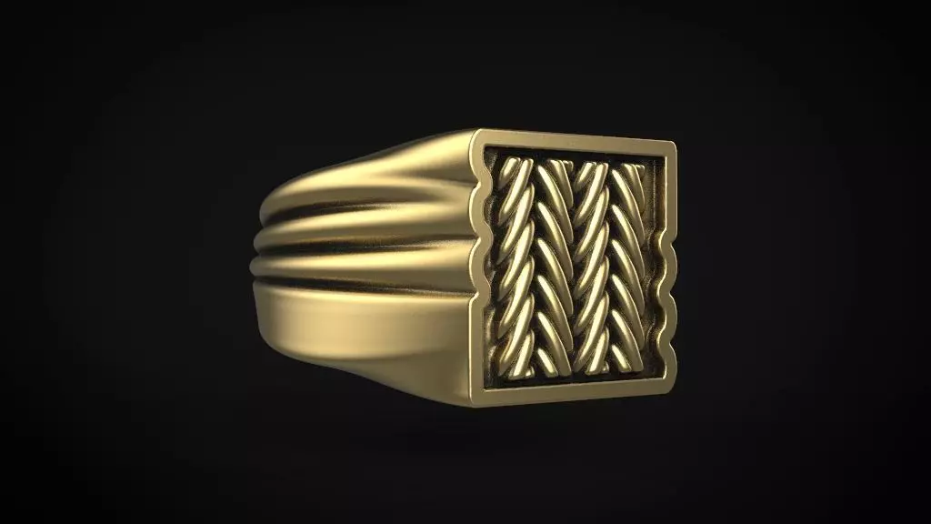 Signet man ring  3D print model_0