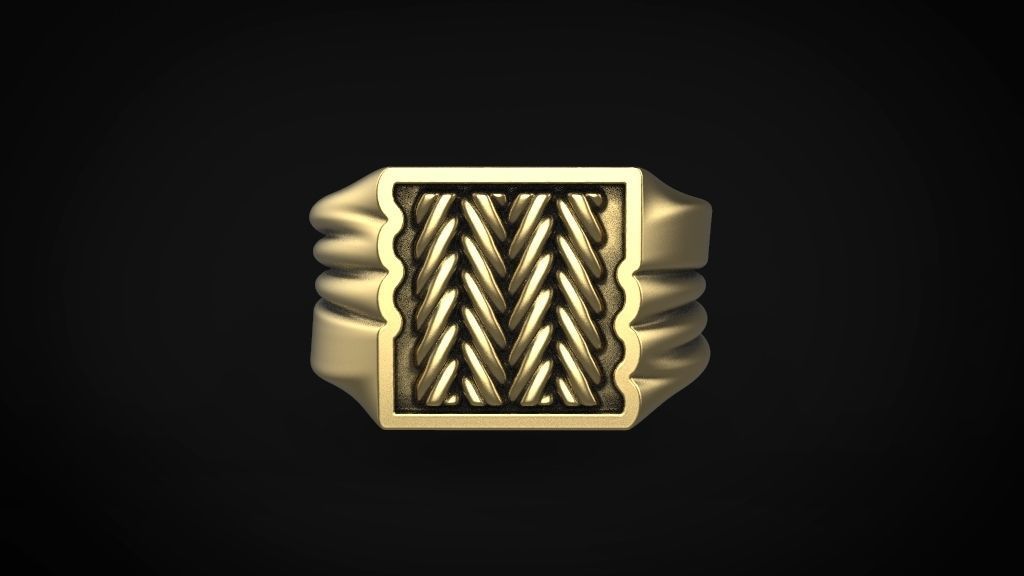 Signet man ring  3D print model_1