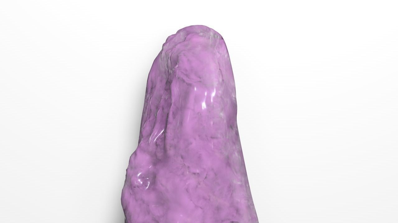 Gems set stone sculpture 3D model_2