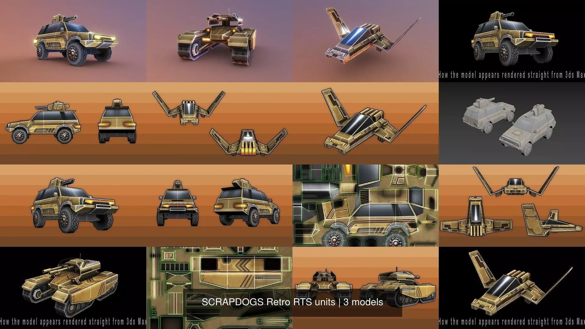 SCRAPDOGS Retro RTS units 3D Model Collection_1