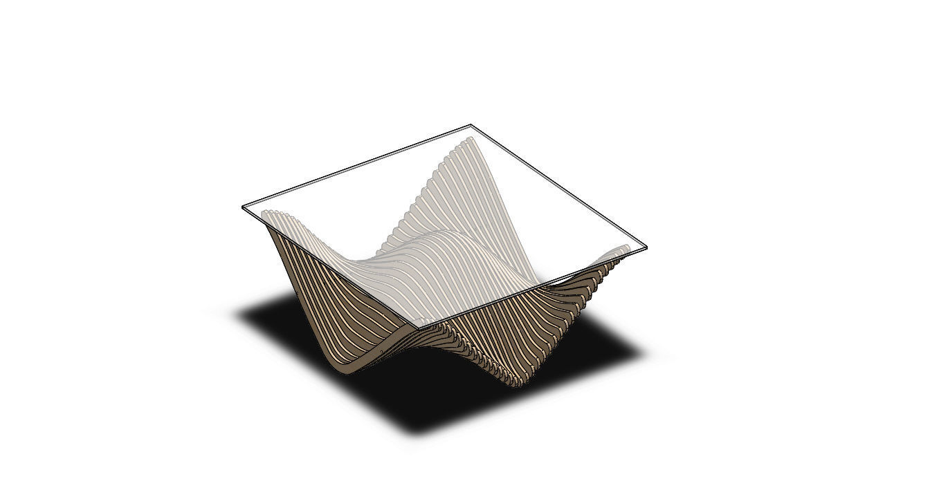 Parametric Table Wave 3D model_8