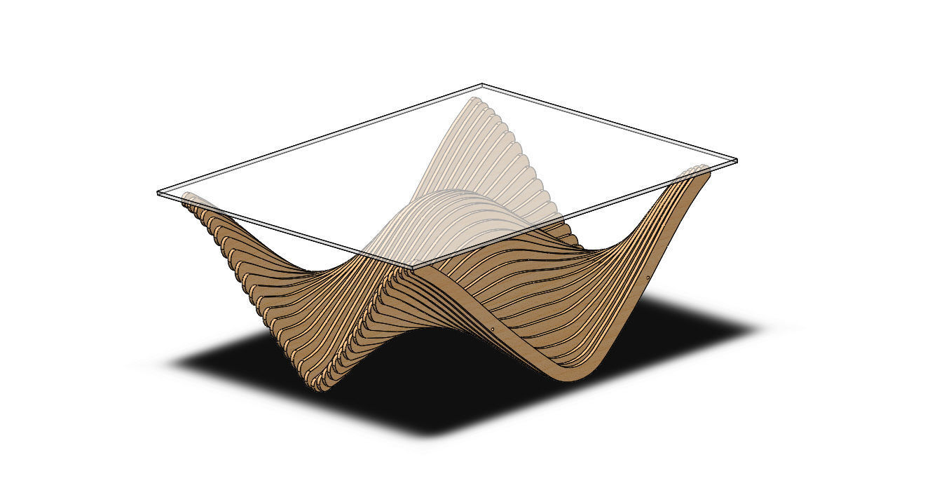 Parametric Table Wave 3D model_6