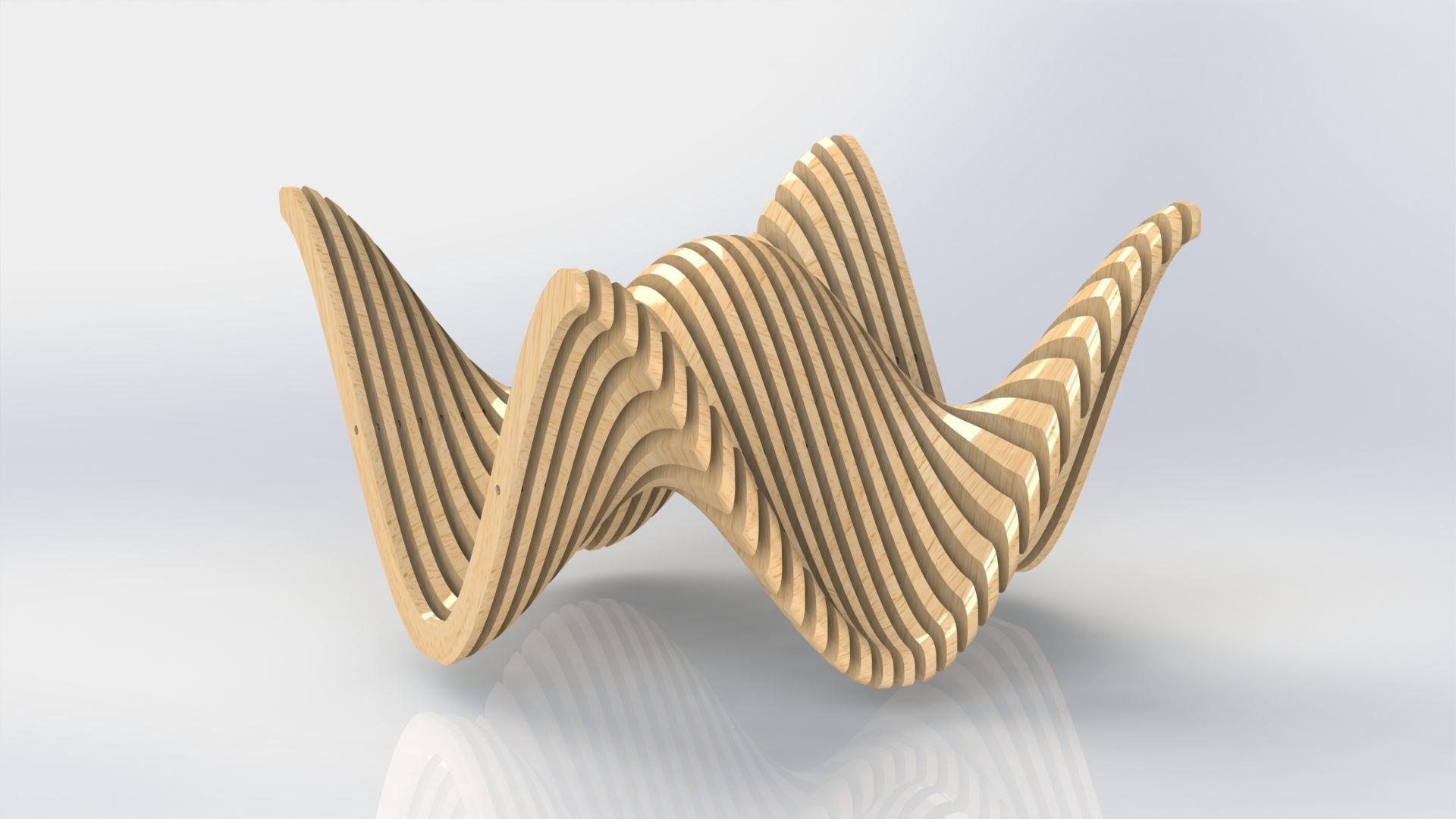 Parametric Table Wave 3D model_4