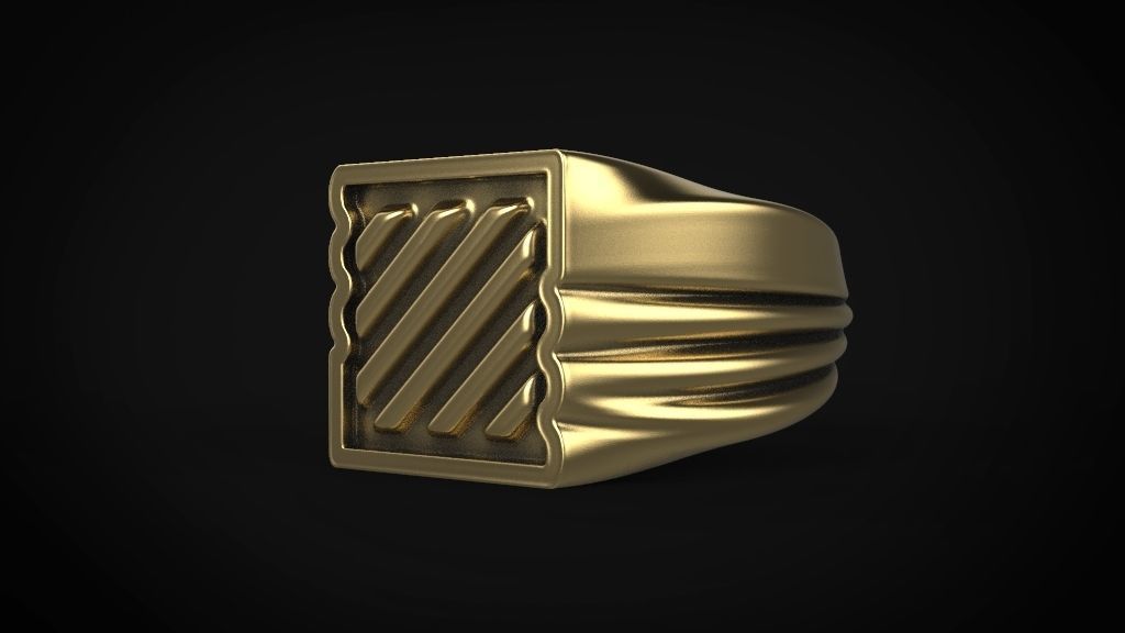 Signet man ring 3D print model_3