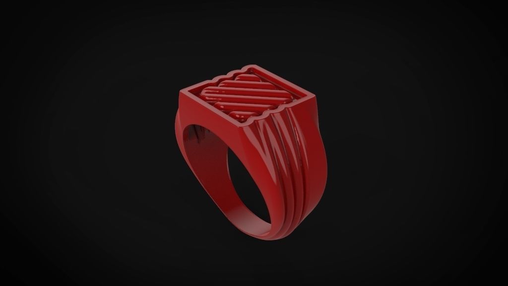 Signet man ring 3D print model_8
