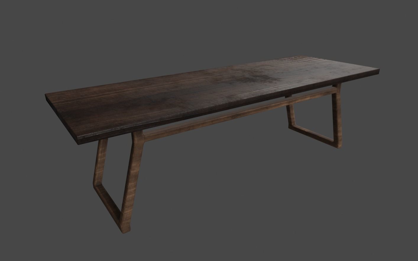 wooden table 3D model_13