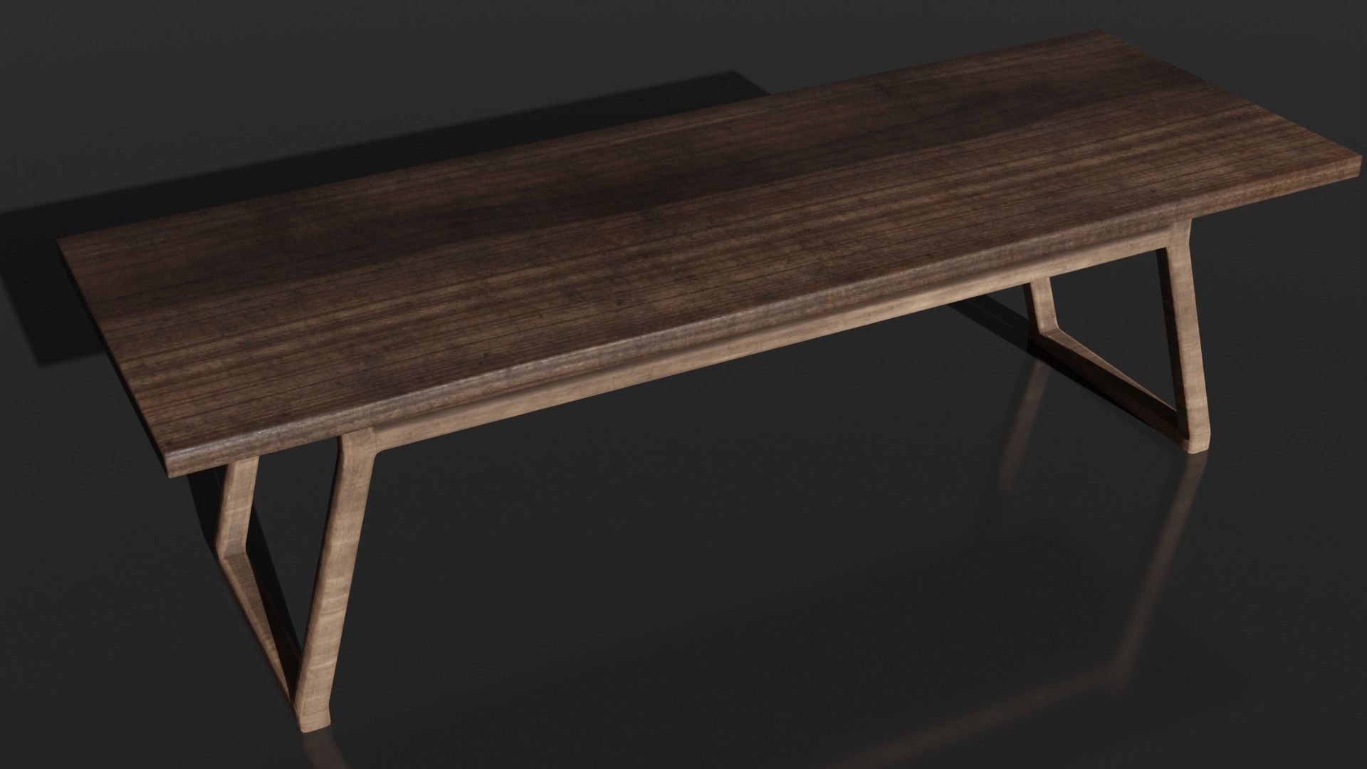 wooden table 3D model_9