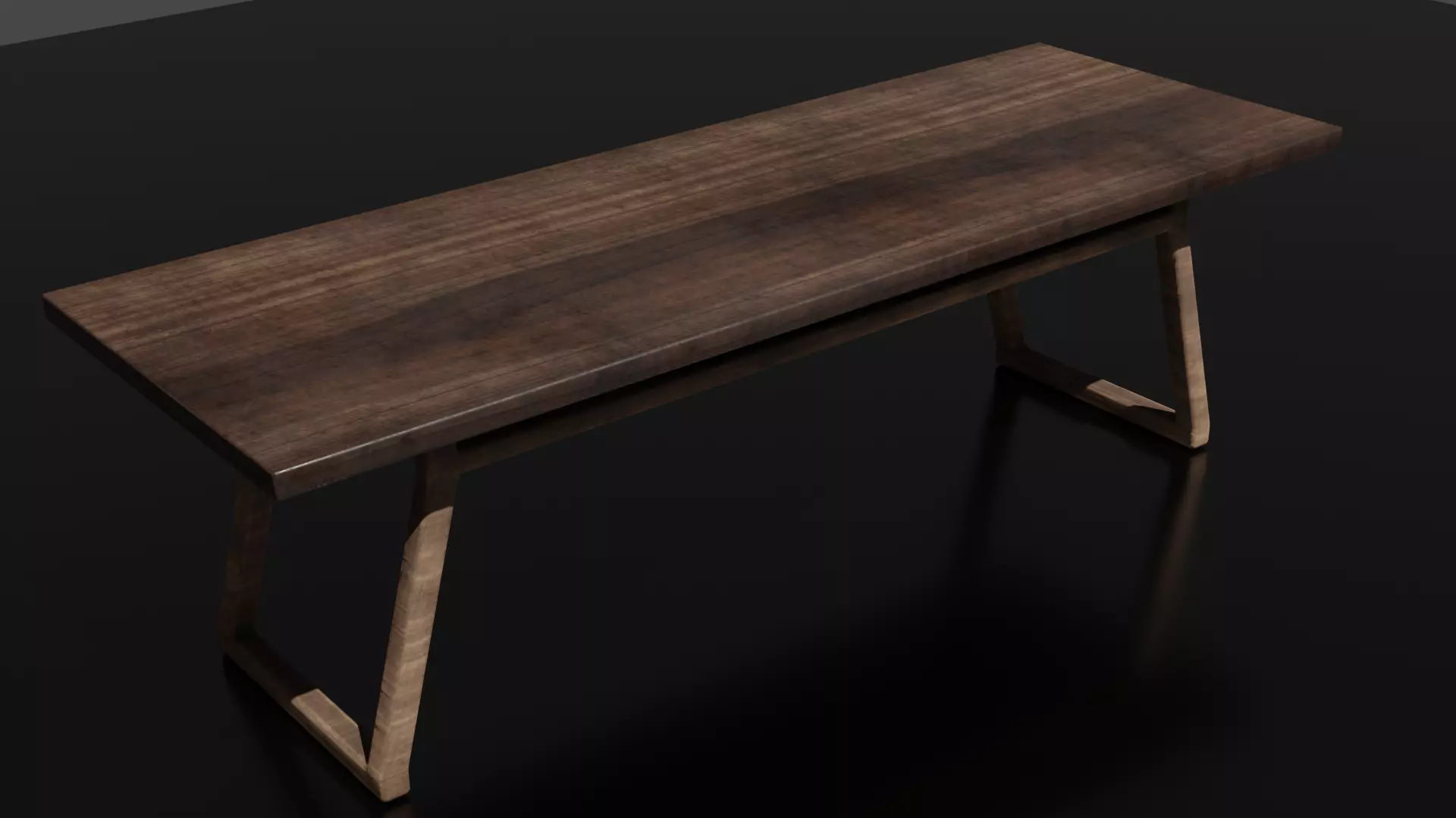 wooden table 3D model_0