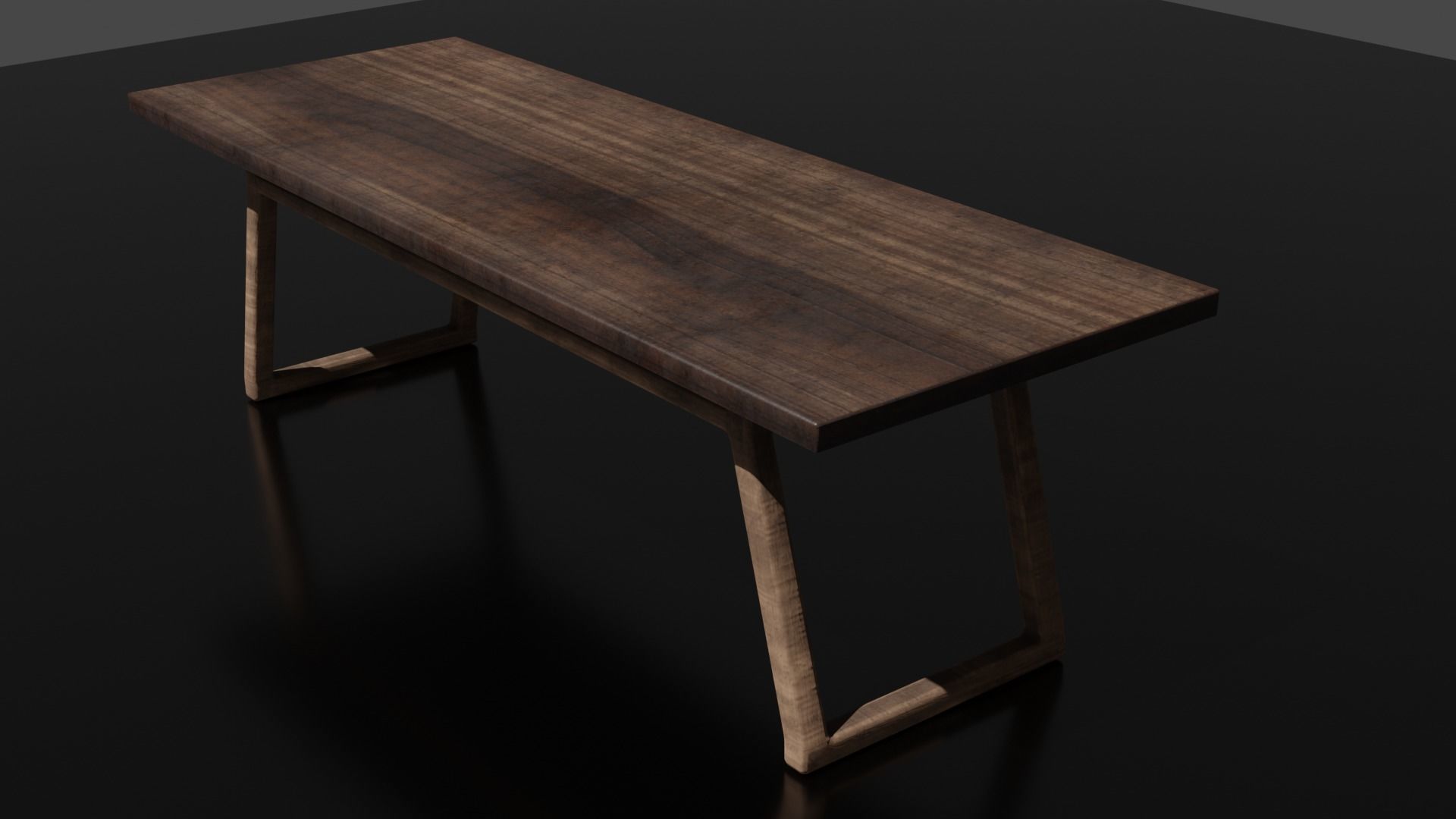wooden table 3D model_5