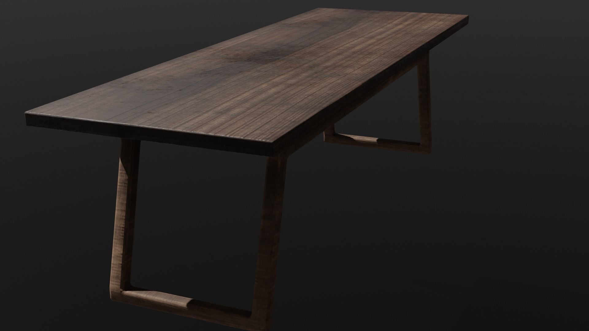 wooden table 3D model_4