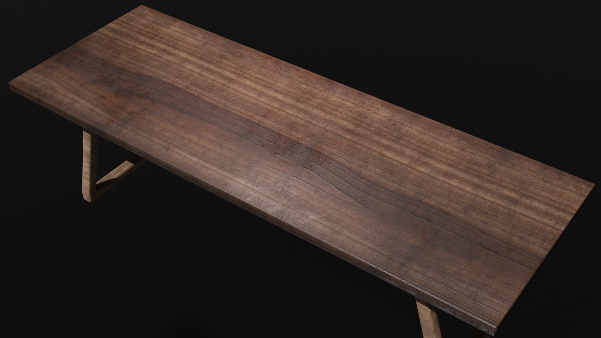 wooden table 3D model_1