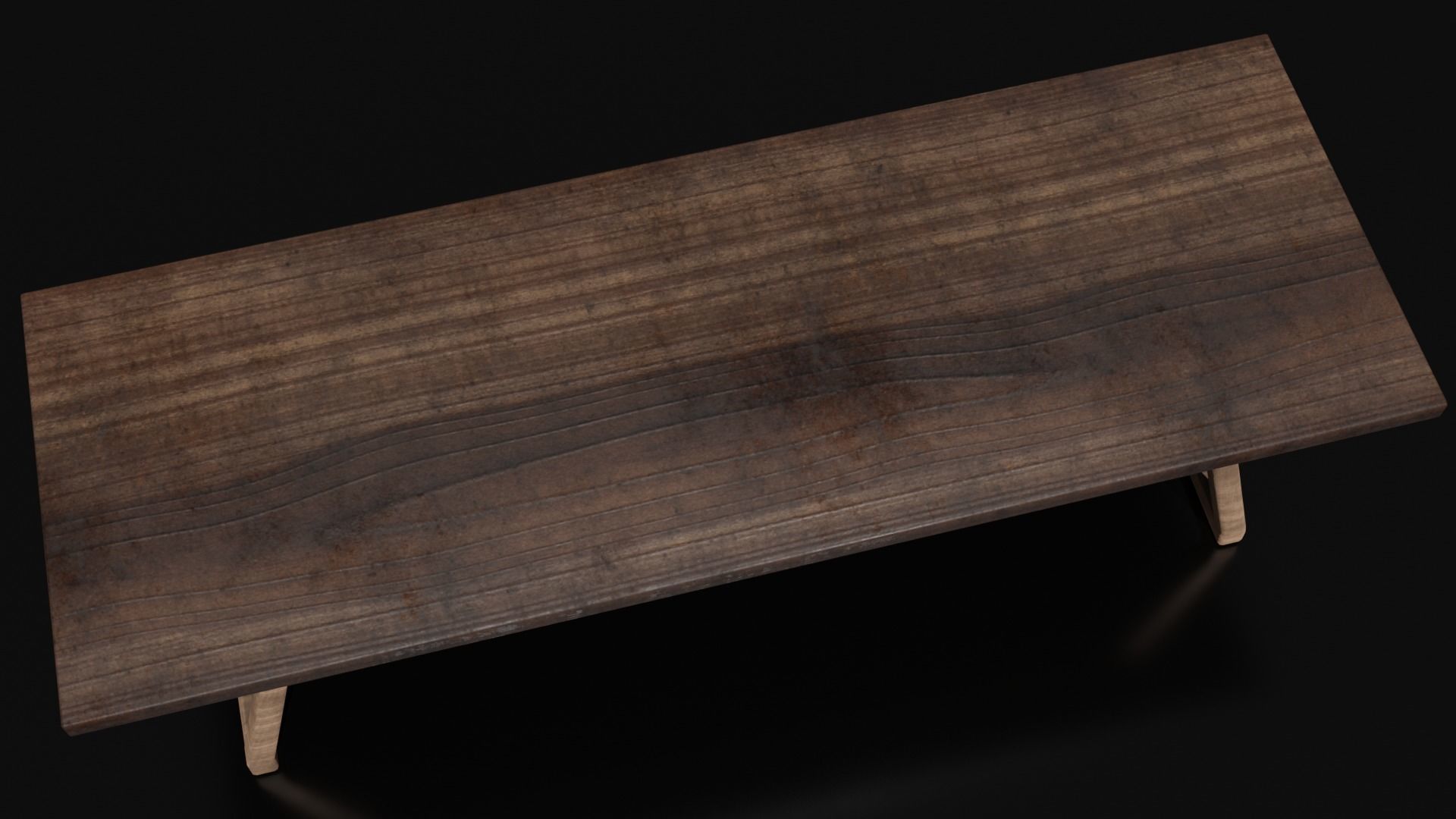 wooden table 3D model_3