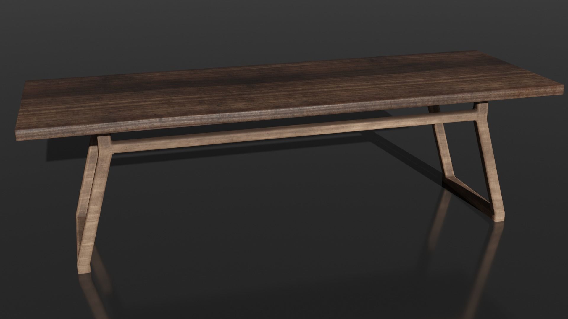 wooden table 3D model_7
