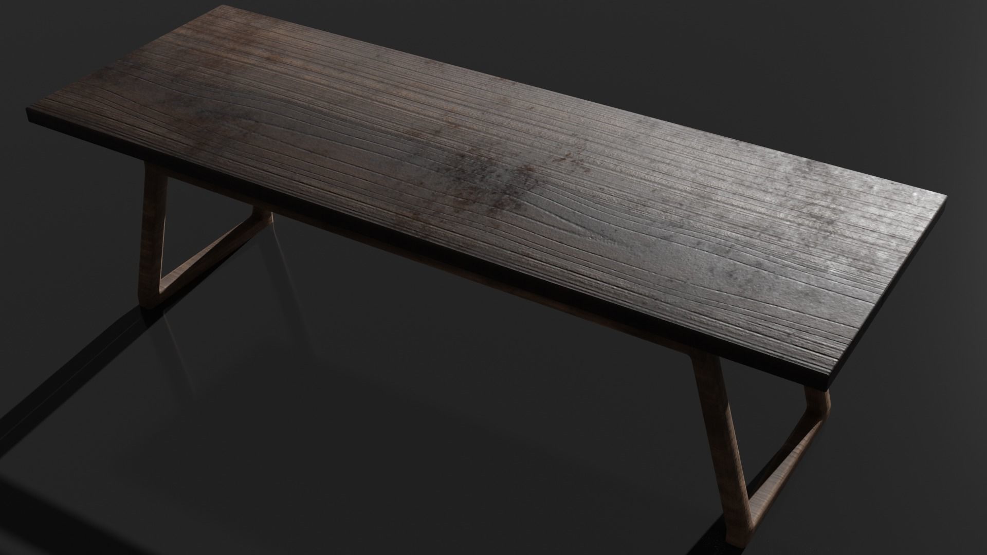 wooden table 3D model_8