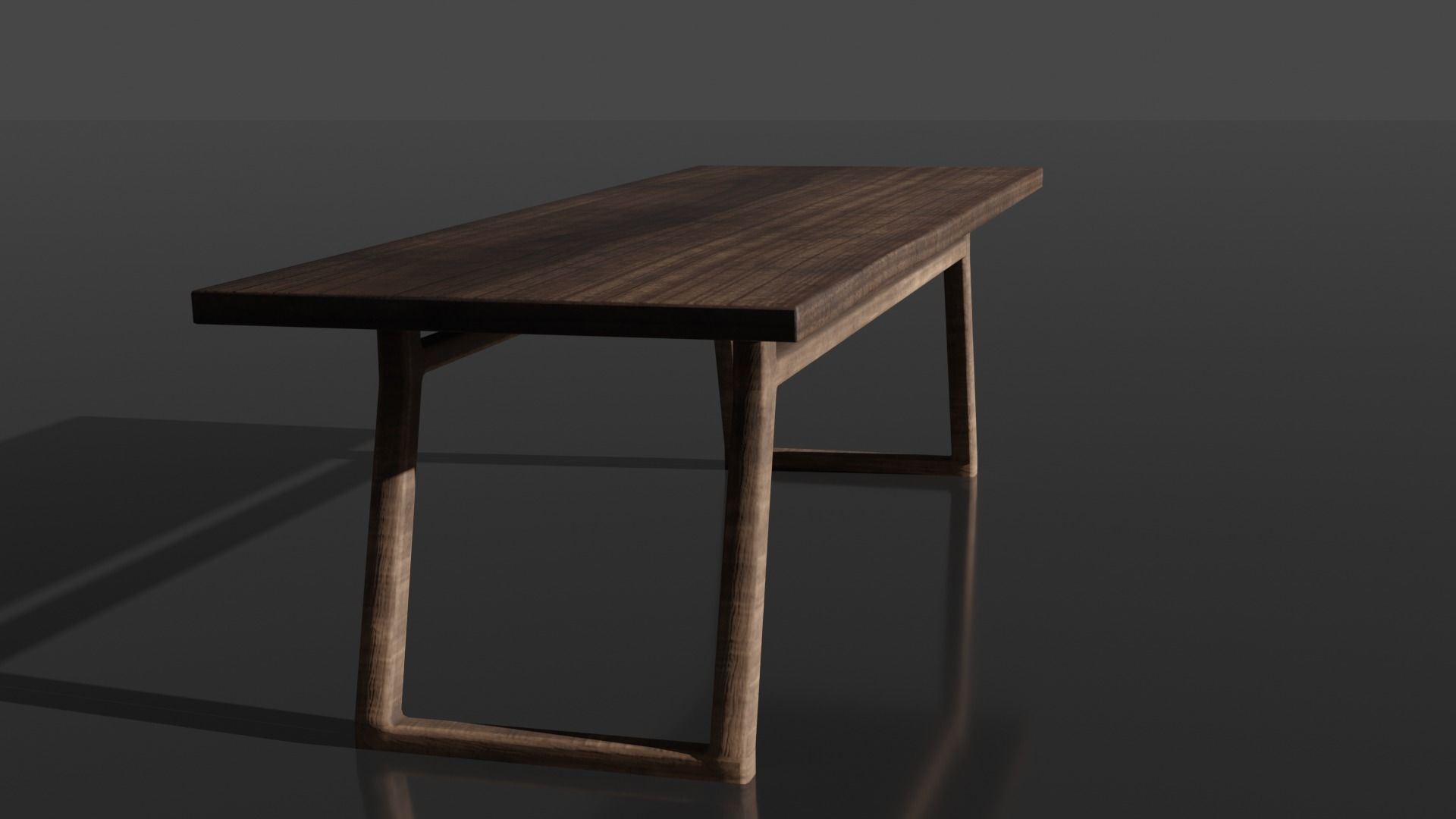 wooden table 3D model_6