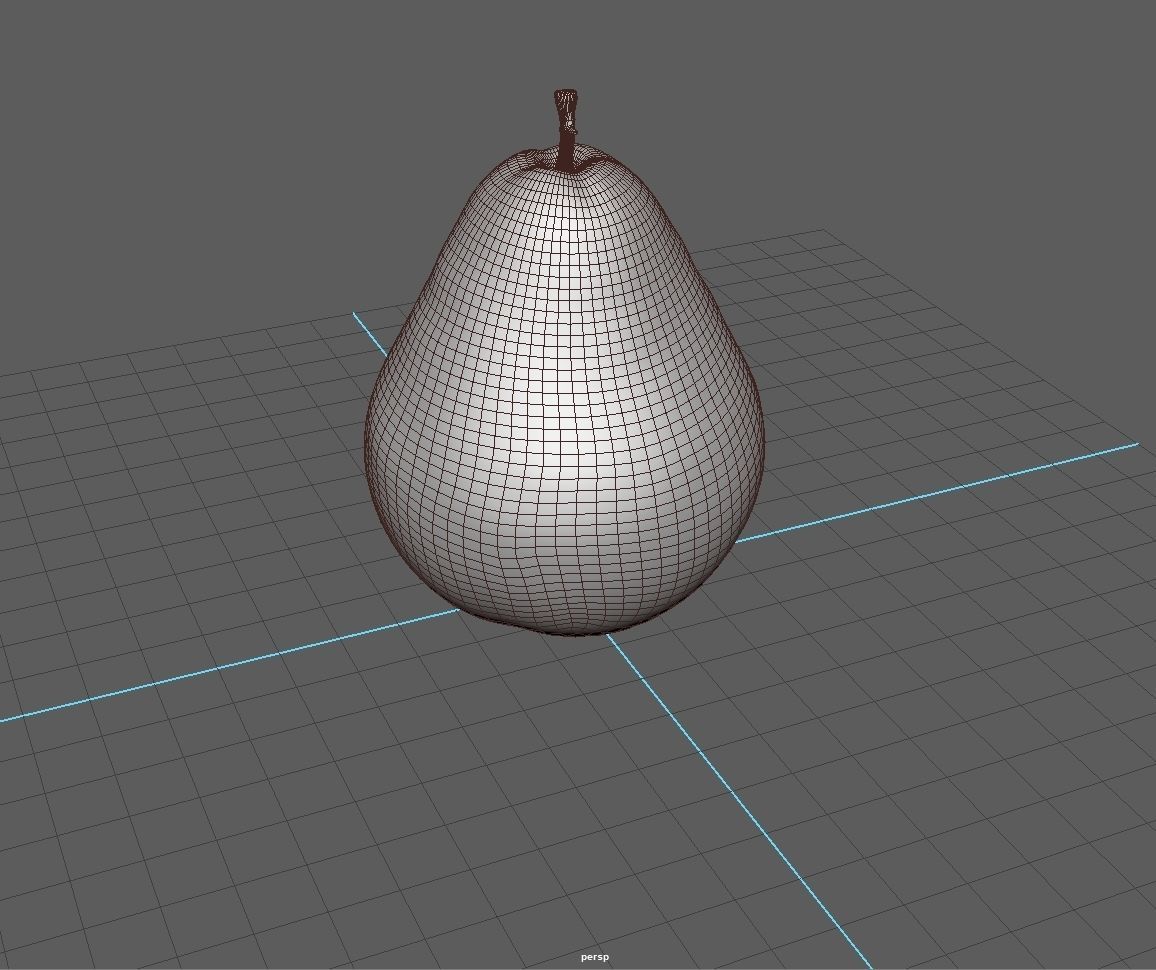 Pear fruit I PBR I Subdiv - Ready 3D model Low-poly 3D model_1