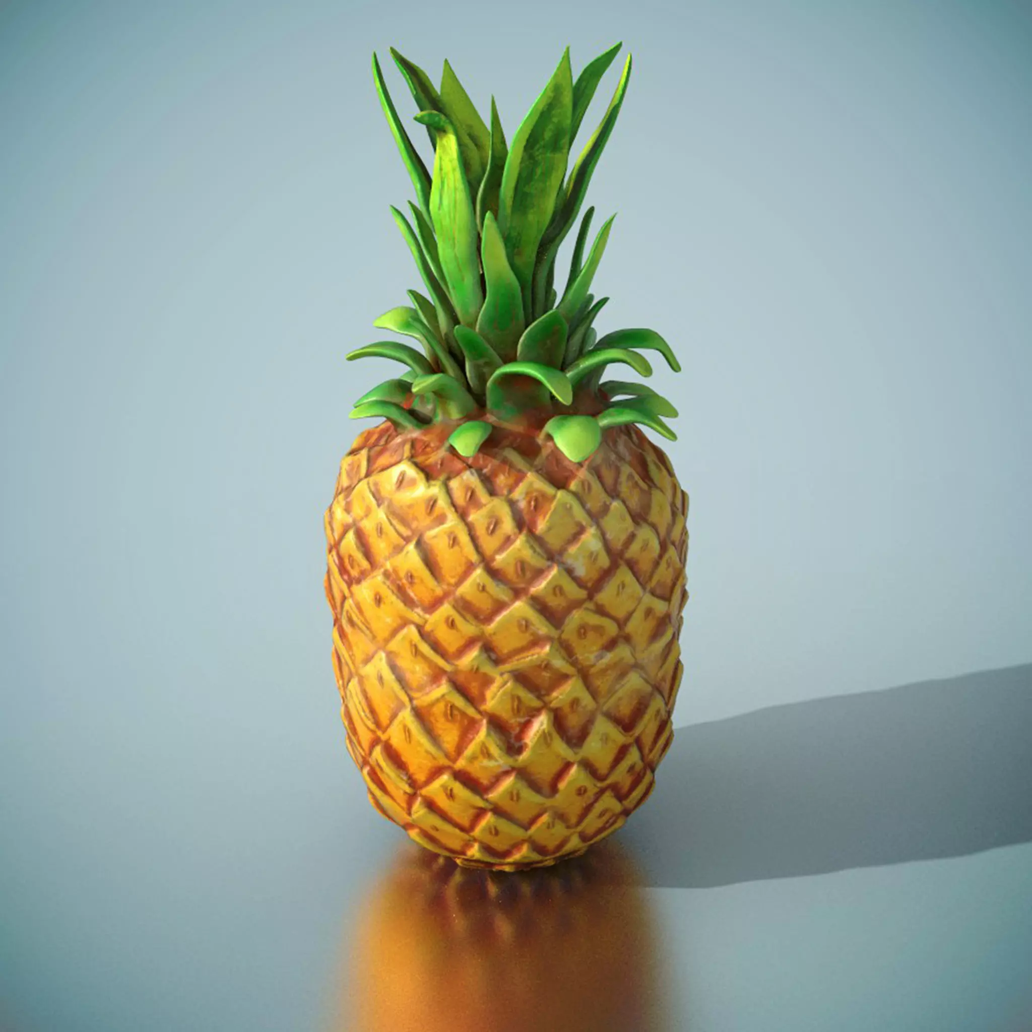 Pineapple fruit  I PBR I Subdiv - Ready 3D model Low-poly 3D model_0