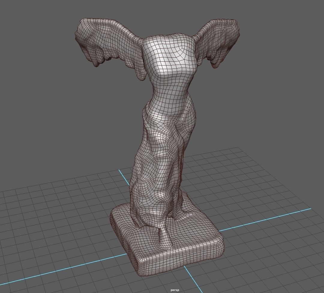 Nike statue of freedom I PBR I Subdiv - Ready 3D model Low-poly 3D model_1