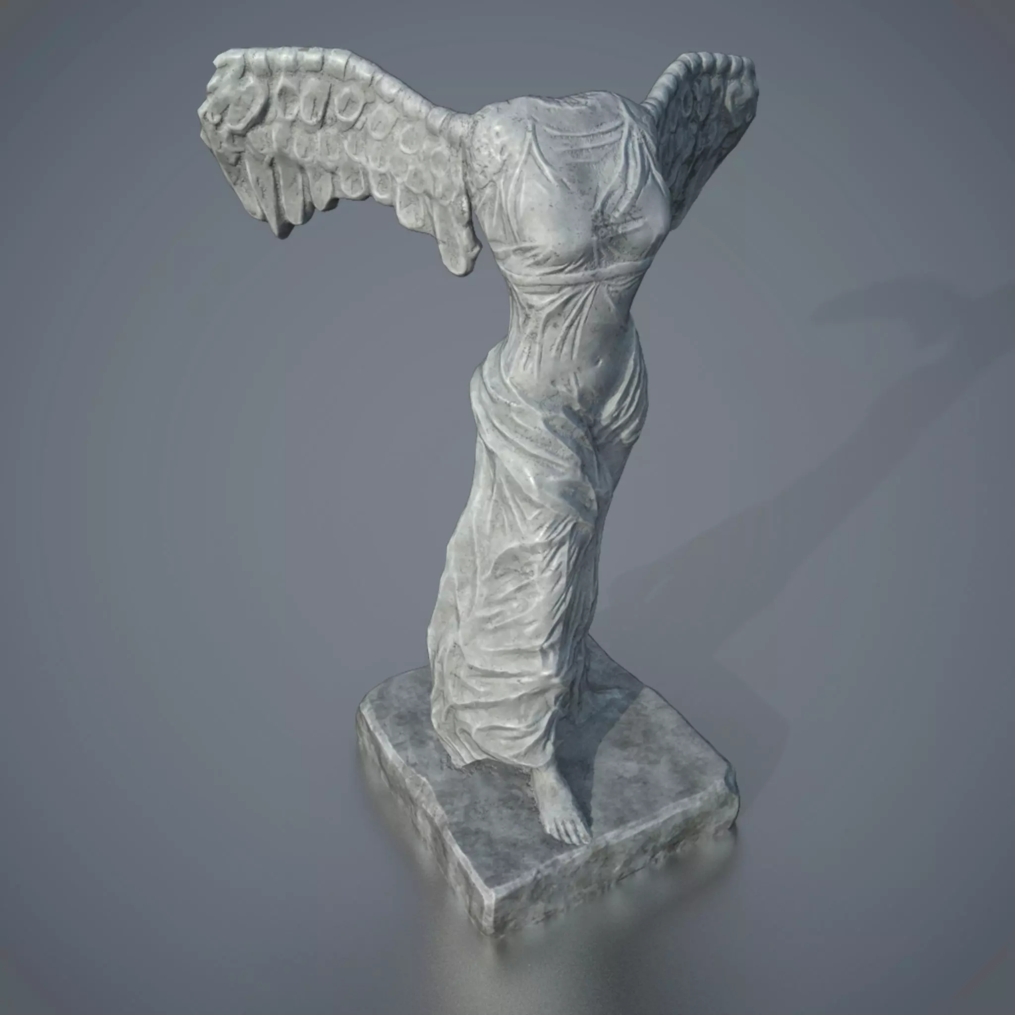 Nike statue of freedom I PBR I Subdiv - Ready 3D model Low-poly 3D model_0