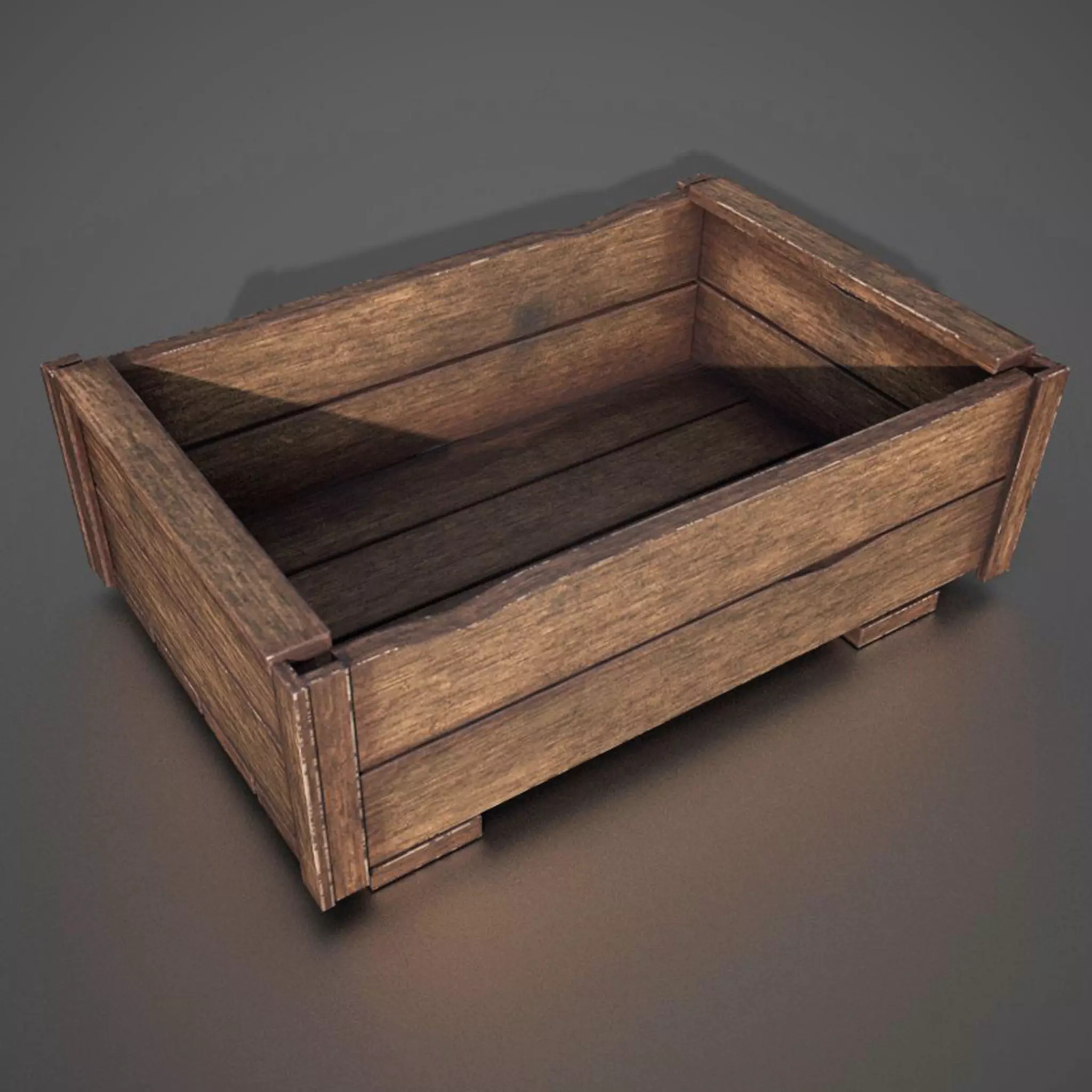 Wooden Crate I PBR I Subdiv - Ready 3D model Low-poly 3D model_0