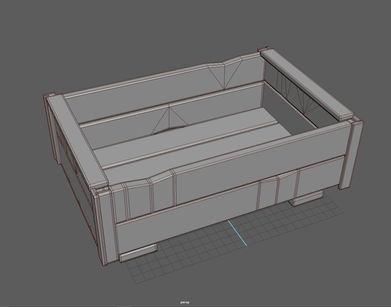 Wooden Crate I PBR I Subdiv - Ready 3D model Low-poly 3D model_1