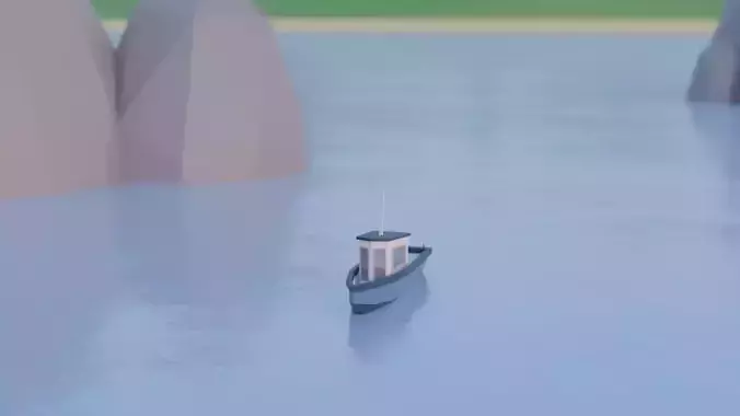 Low Poly Fishing Boat
