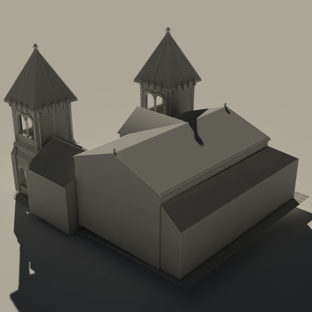 Cartoon Castle  Low-poly 3D model_7