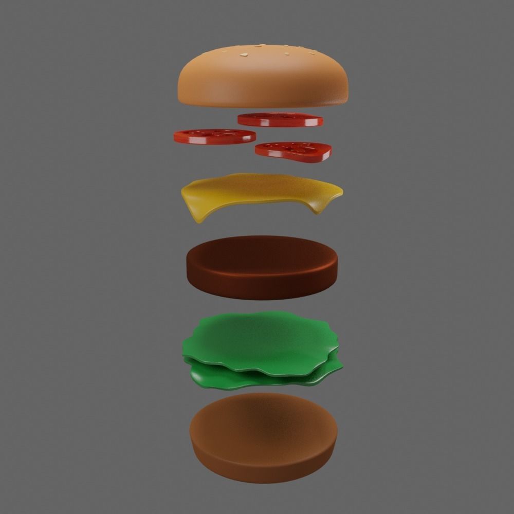 SIMPLY DELICIOUS TOON HAMBURGER  3D model_1