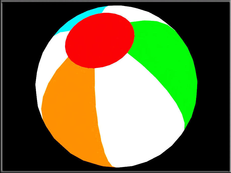 Beach Balls Low-poly 3D model_6