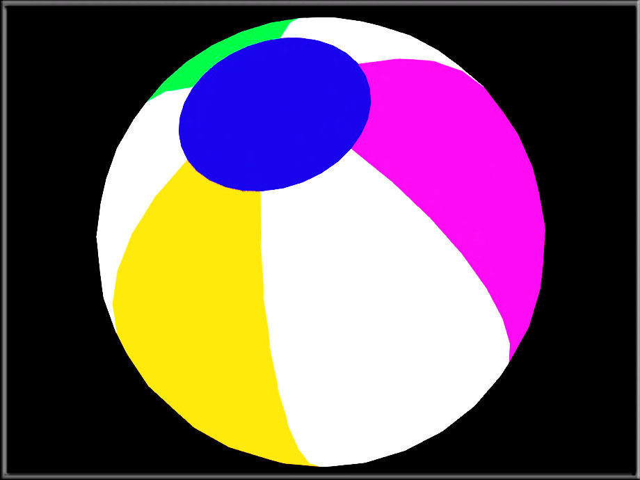 Beach Balls Low-poly 3D model_5