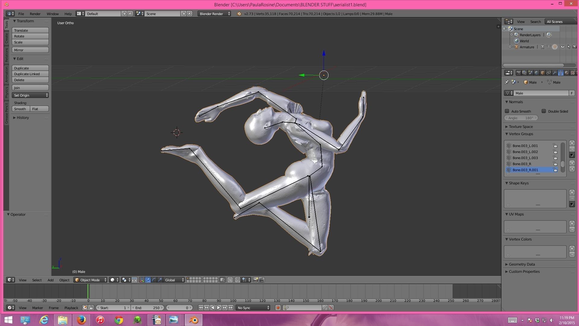 Arialist computer screen showing woman in motion Free 3D model_0